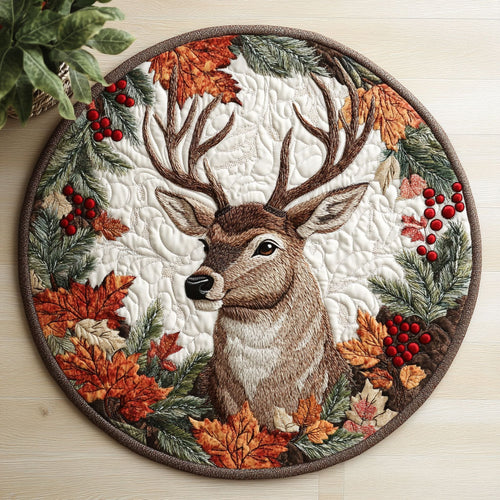 Autumn Deer CW0207005CL Quilted Round Mat