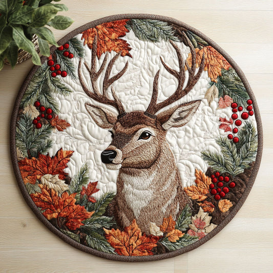 Autumn Deer CW0207005CL Quilted Round Mat