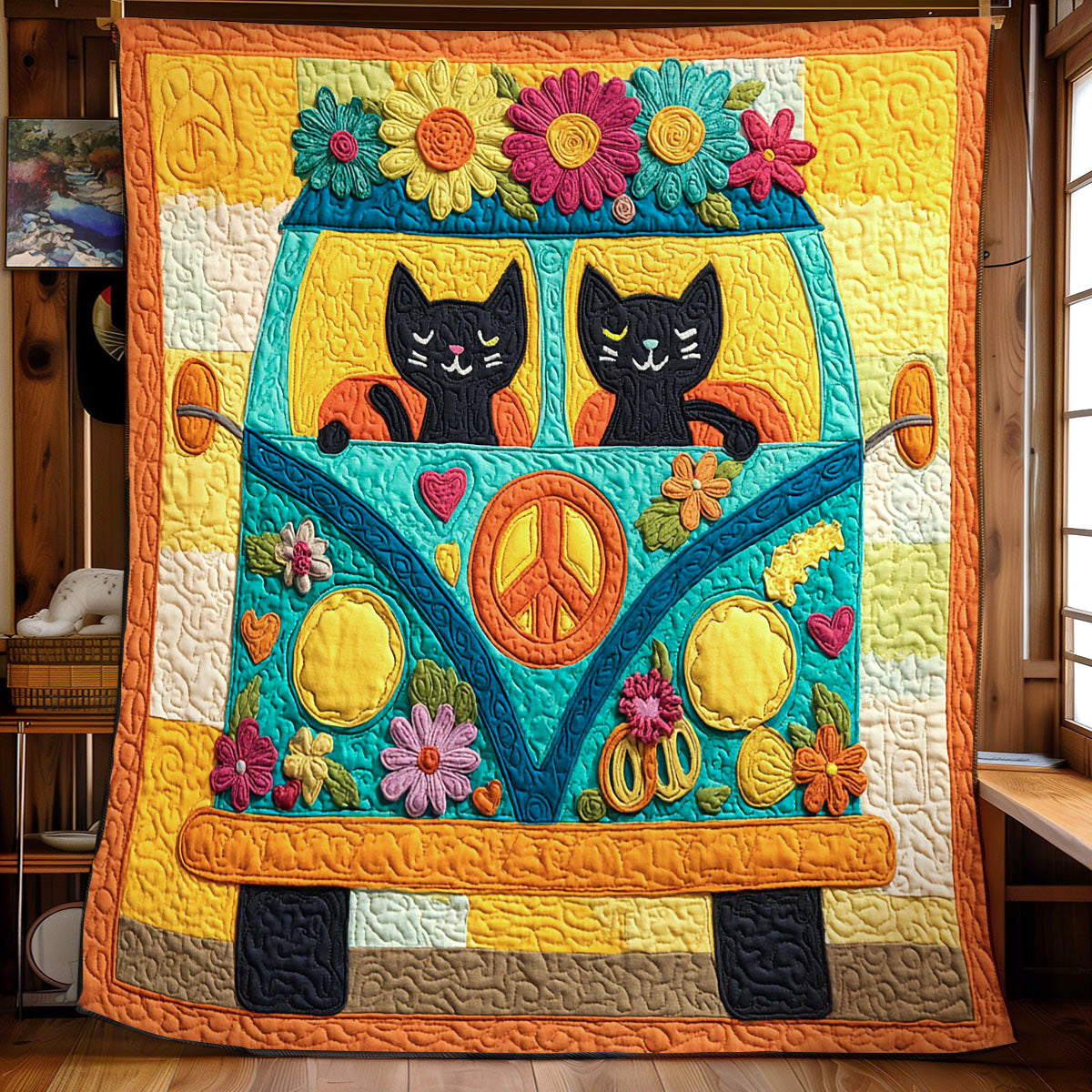 Peace Cat Bus CW1411011CL Quilt