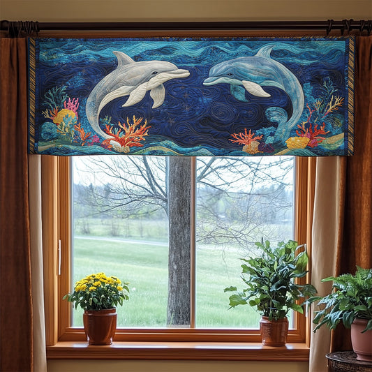 Dolphin In Ocean WX2205016CL Quilted Valance