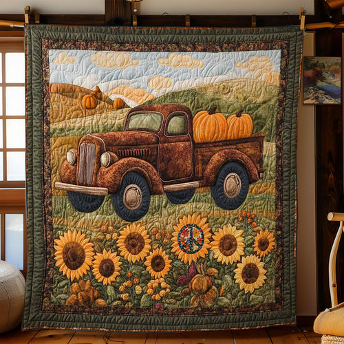 Pumpkin Vintage Truck WN1511063CL Quilt