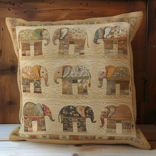 Patchwork Elephant WY1102137CL Quilt Pillow Case