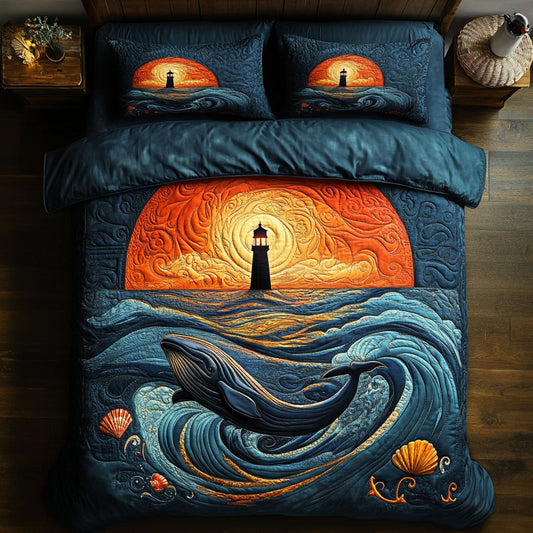 Lighthouse Whale In The Sunset DH0410008CL Duvet Cover Set