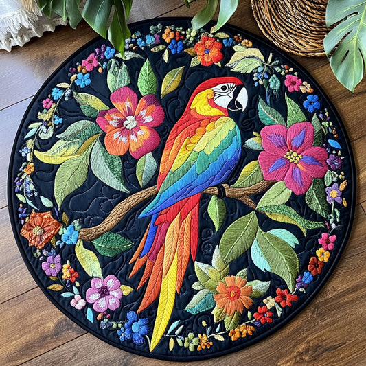 Colorful Parrot WY3004023CL Quilted Round Mat