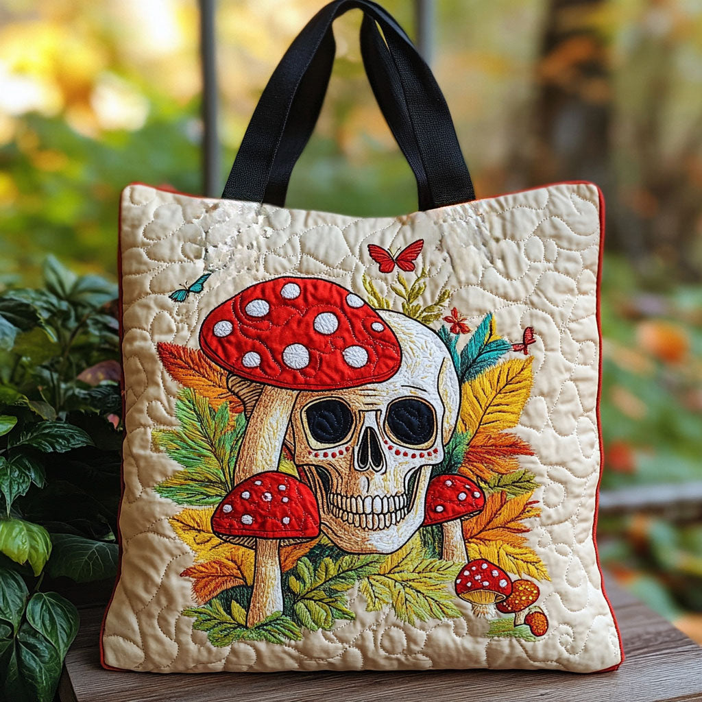 Blooming Skull WN2810003CL Quilted Tote Bag