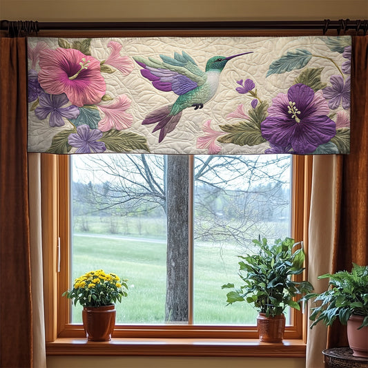 Floral Hummingbird WX2205023CL Quilted Valance