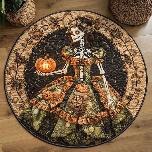 Blooming Skeleton Lady WN1908013CL Quilted Round Mat