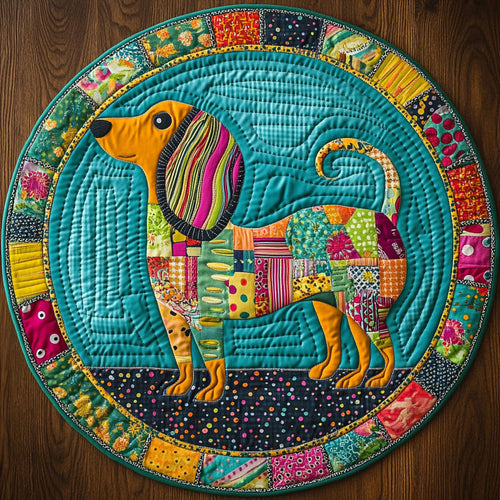 Vintage Dachshund WN2608108CL Quilted Round Mat