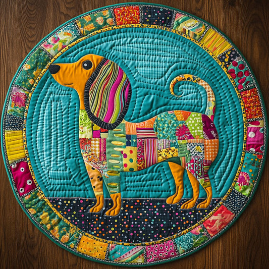 Vintage Dachshund WN2608108CL Quilted Round Mat