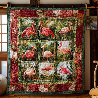 Flamingo In Tropical Forest WY3112010CL Quilt
