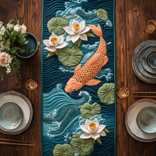 Koi Fish Harmony WN2107019CL Quilted Table Runner