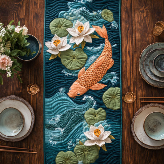Koi Fish Harmony WN2107019CL Quilted Table Runner