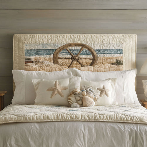 Calm Ship Wheel WN0501005CL Quilted Headboard Slipcover