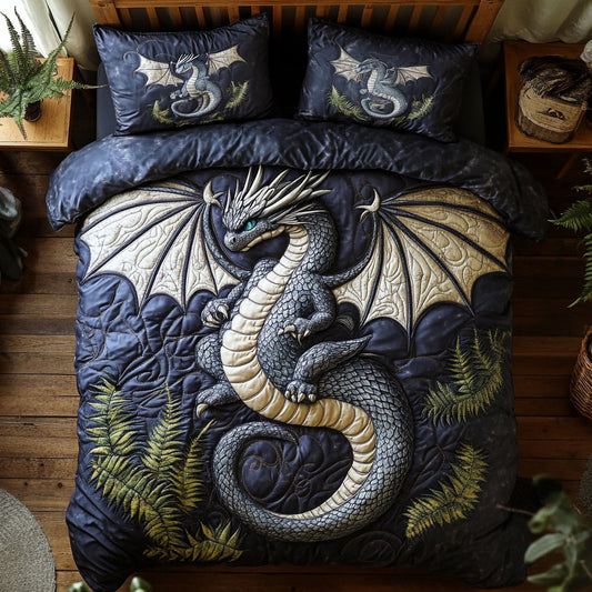 Blue Leaves Dragon WY0406002CL Duvet Cover Set