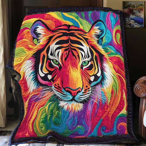 Colorful Abstract Tiger WY1401029CL Quilt