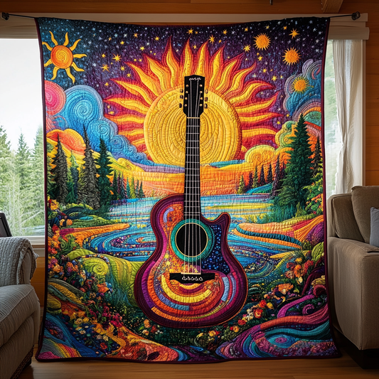 Guitar Glow Tapestry YR0701048CL Quilt