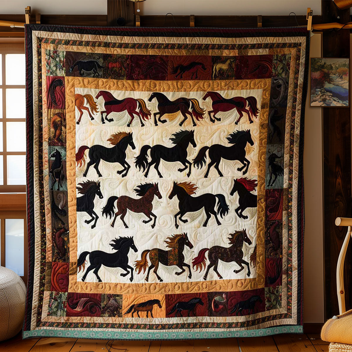 Horse Native American WJ1909010CL Quilt