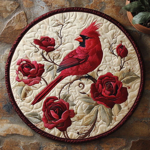 Cardinal Rose CW1606010CL Quilted Round Mat