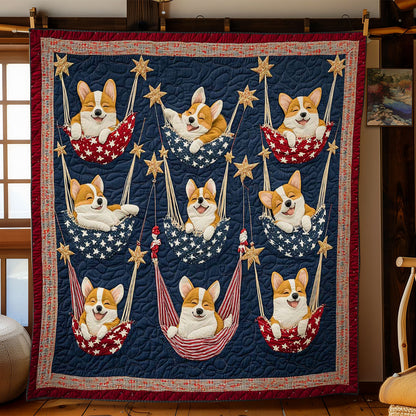 Sleepy Corgi Salute WN0804035CL Quilt