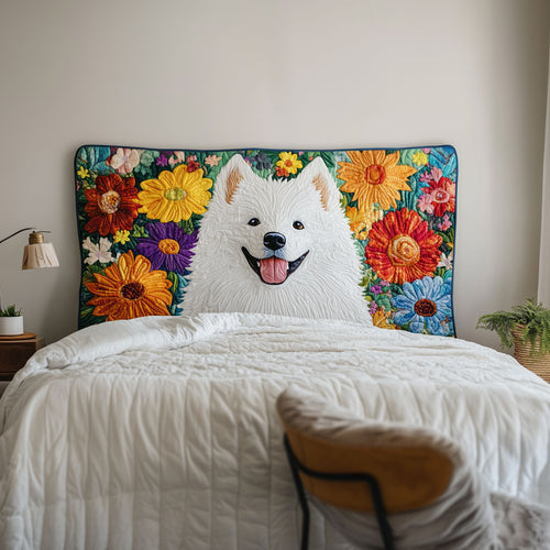 Samoyed Blooming Joy KL2412011CL Quilted Headboard Slipcover