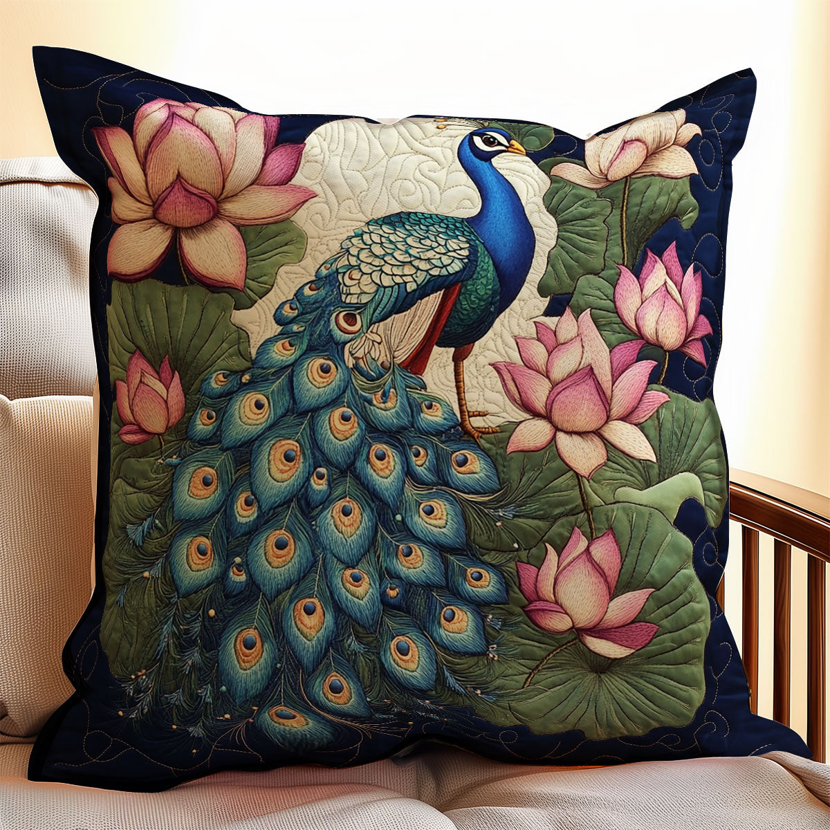 Peacock Lotus WX2201131CL Quilt Pillow Case