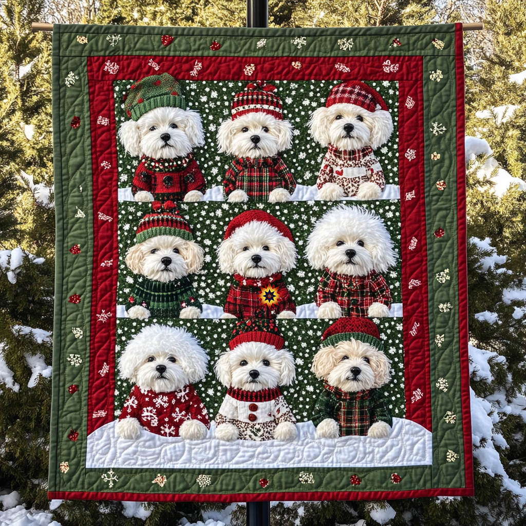 Poodle Frozen Christmas YR1510007CL Quilt