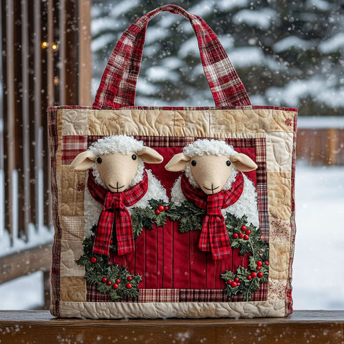Sweet Sheep Christmas WN1711074CL Quilted Tote Bag