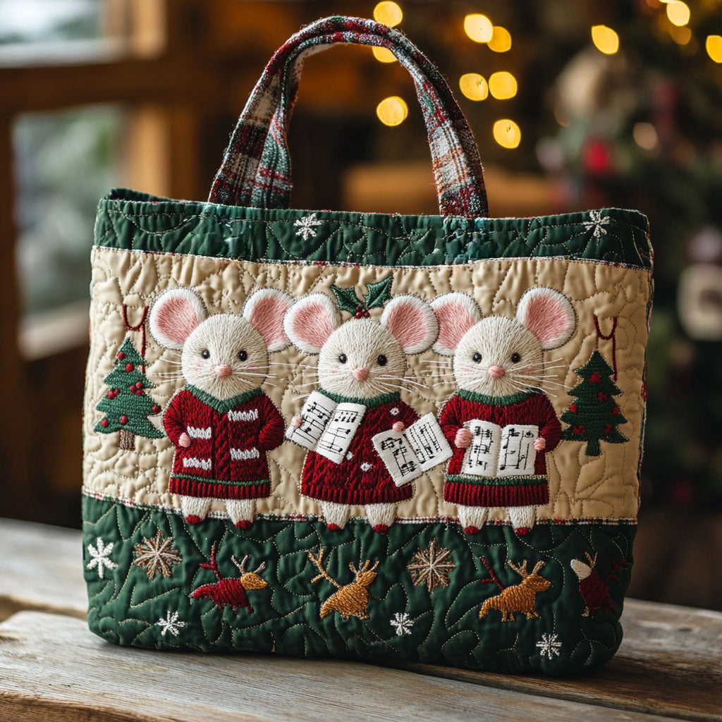 Plaid Joy Mouse WN1311087CL Quilted Tote Bag