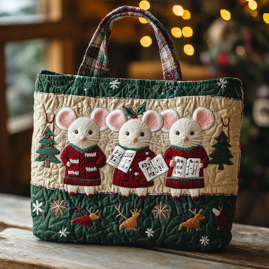 Plaid Joy Mouse WN1311087CL Quilted Tote Bag