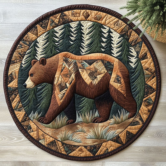 Tribal Bear CW2006049CL Quilted Round Mat