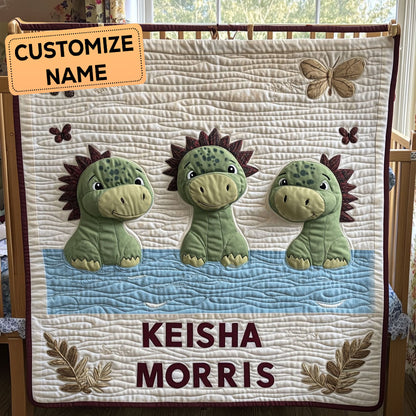 Snuggle Saurus CP2607004CL Personalized Baby Quilt