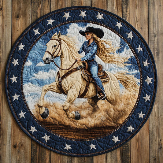 Western Girl WX1505037CL Quilted Round Mat
