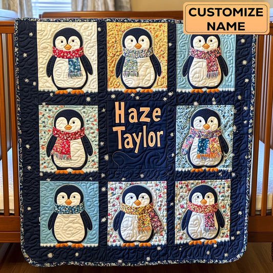 Cozy Penguin WN2807039CL Personalized Baby Quilt