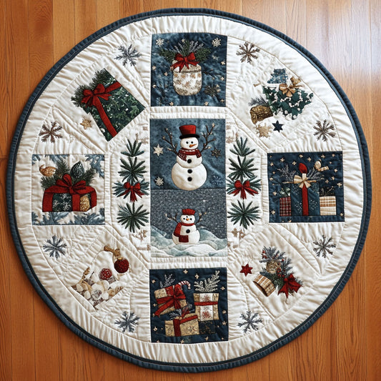 Cozy Snowman WN0309021CL Quilted Round Mat