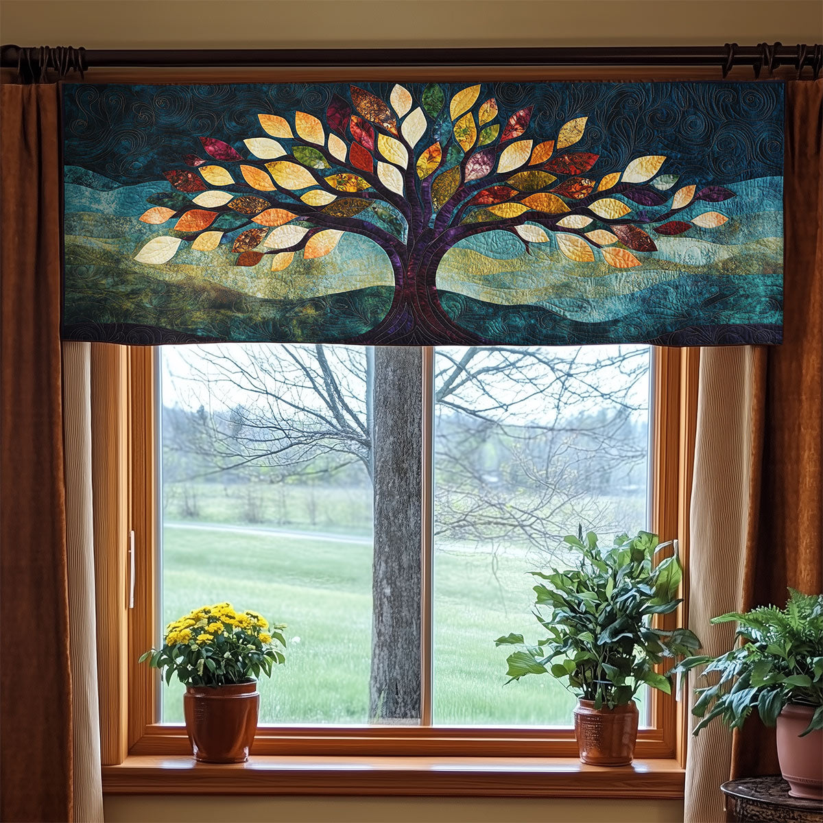 Celtic Tree WX2205007CL Quilted Valance
