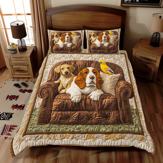 Cozy Basset Hound WX2512073CL Duvet Cover Set