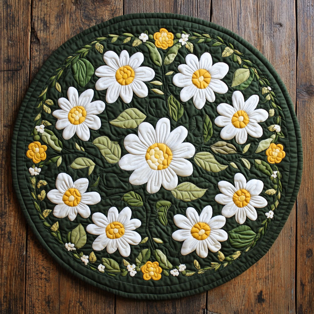 Daisy Garden CP2306036CL Quilted Round Mat