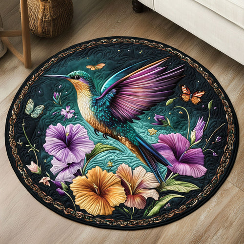 The Glorious Hummingbird CQ0606012CL Quilted Round Mat