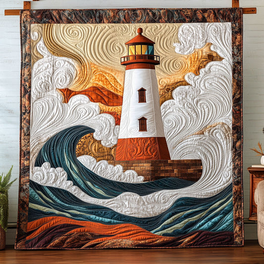 Sunset Wave Lighthouse WY0508056CL Quilt