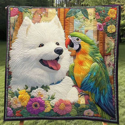 Samoyed And Parrot WJ1705007CL Quilt