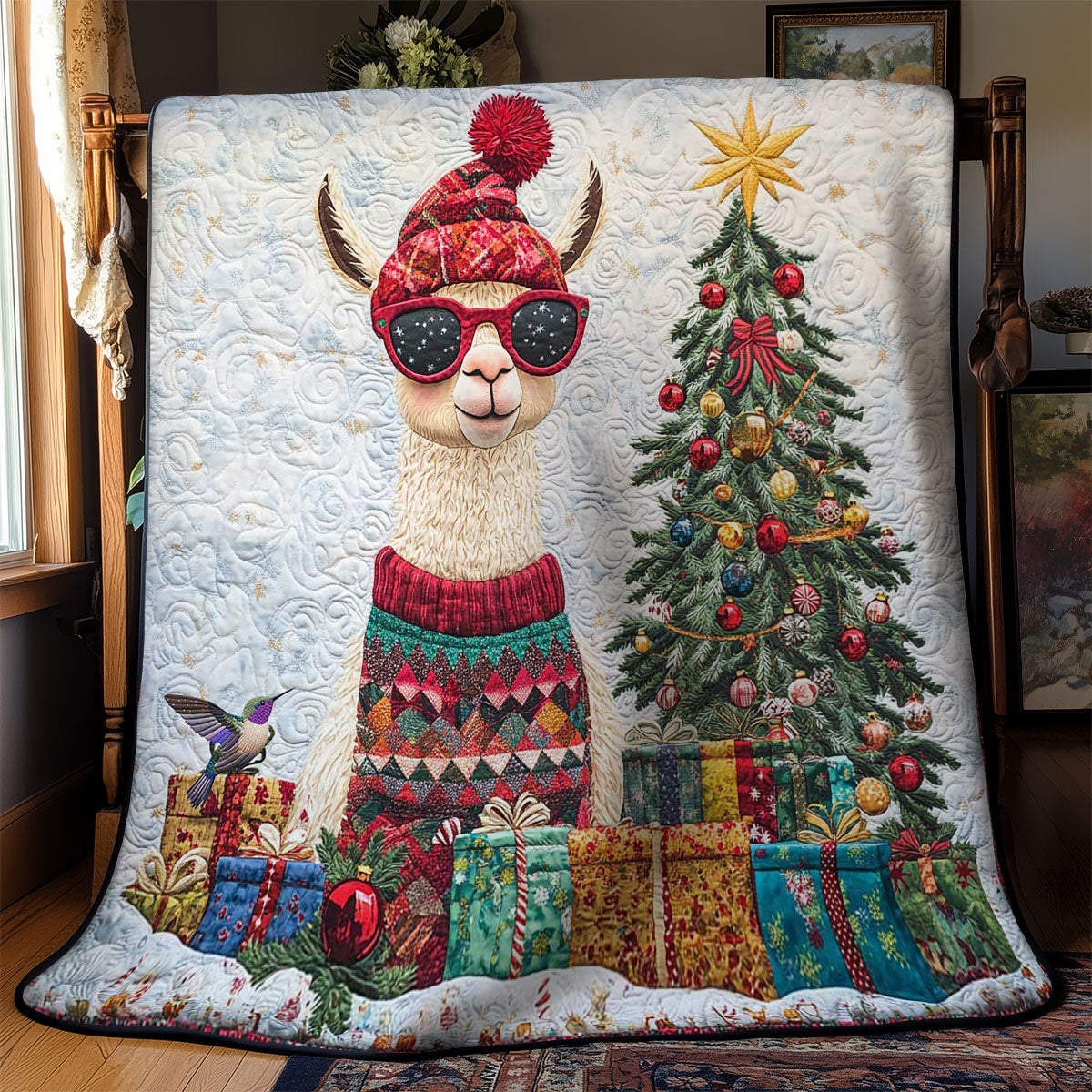 Cozy Christmas Llama WN1312037CL Quilt