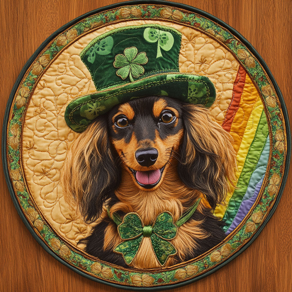 Clover Dachshund WN0907015CL Quilted Round Mat
