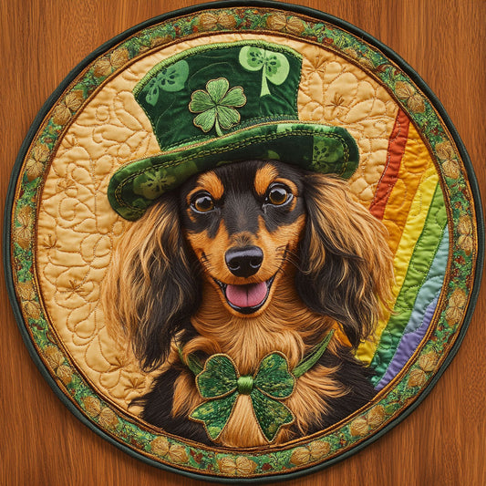 Clover Dachshund WN0907015CL Quilted Round Mat