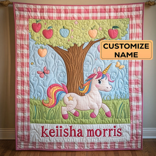 Apple Sparkle CP1807012CL Personalized Baby Quilt