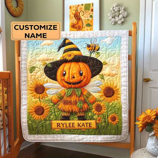 Pumpkin Pixie WY3007027CL Personalized Baby Quilt
