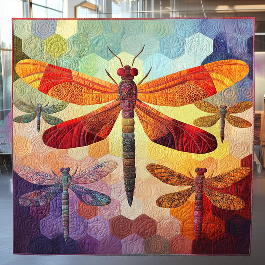 Hexagon Mosaic Dragonflies LT3009003CL Quilt