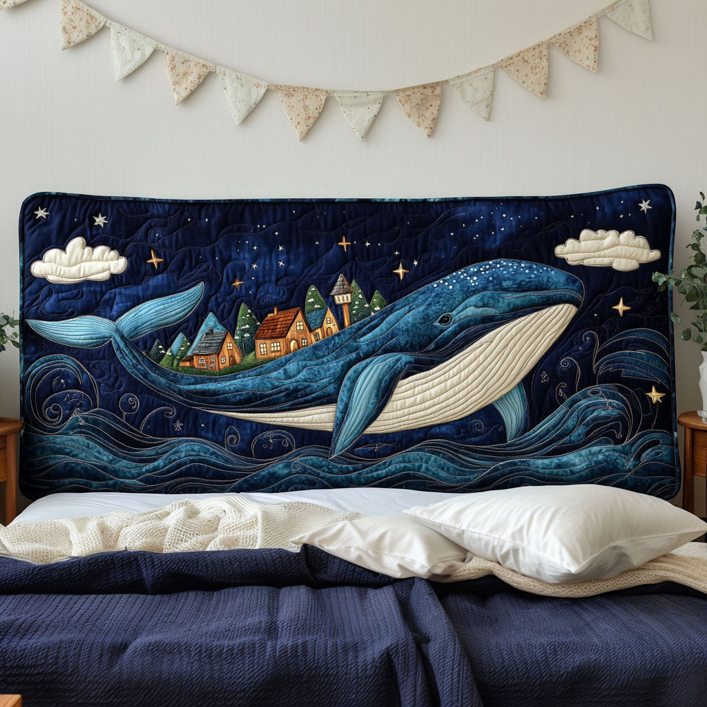 Whale & the Midnight Village KL2912003CL Quilted Headboard Slipcover