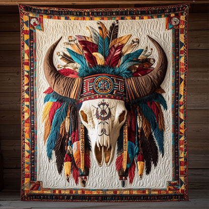 Skull Native American CW1505143CL Quilt