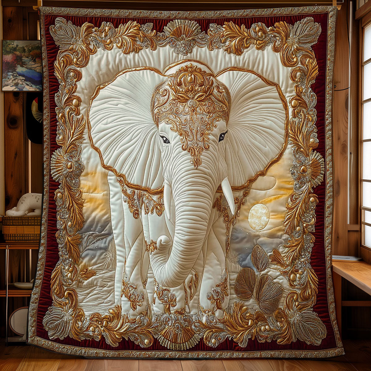 Royal White Elephant WY2001016CL Quilt