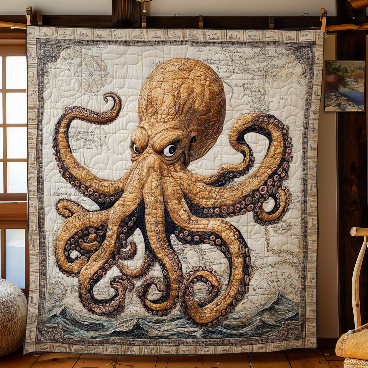 Stormy Octopus WN0702048CL Quilt